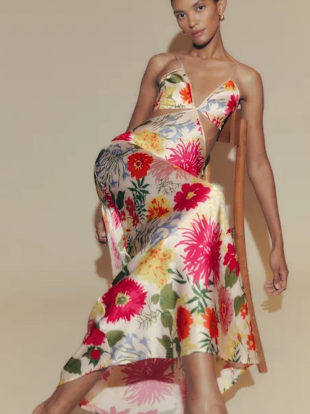 Reformation Poppies Silk Dress